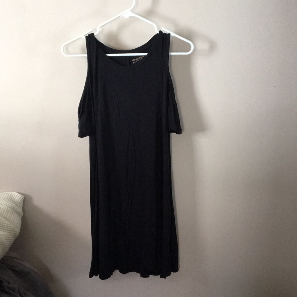 Cold shoulder black dress